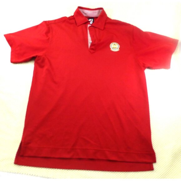 FootJoy Red PGA Professional Polo Shirt Short Sleeve 96% Polyester 4% Spandex Me - Picture 1 of 9